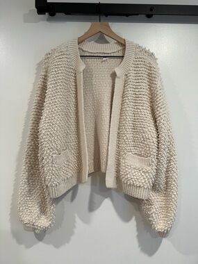 Aerie Cozy Cream Chunky Knit Women's Cardigan Sweater